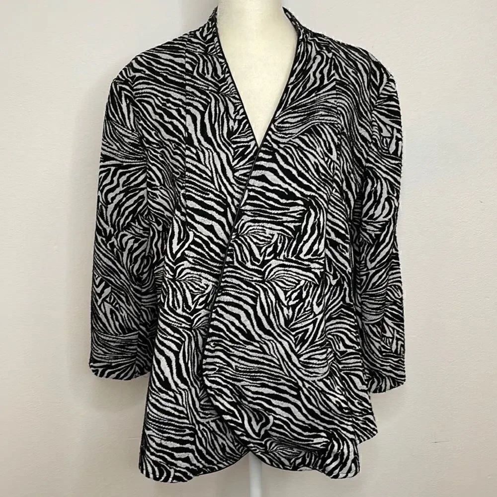 Notations Suit jacket.  Animal Print. Zebra print.  Size Large.
